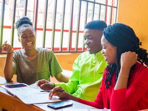 Students studying together