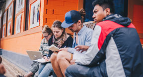 Students working in Nepal