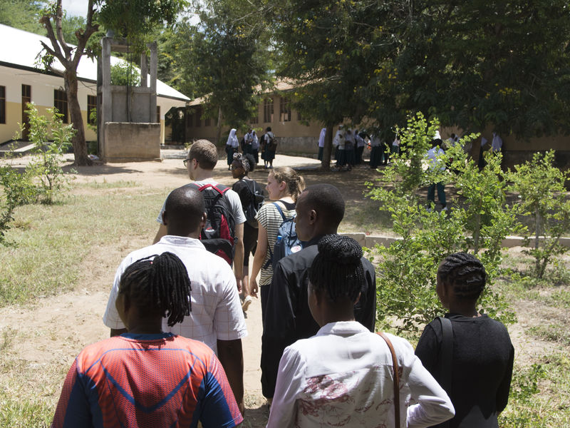 Photo of students visiting a school in Dar es Salaam