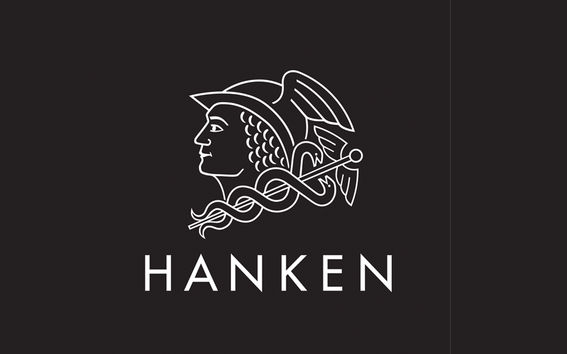 Logo of Hanken in a black background