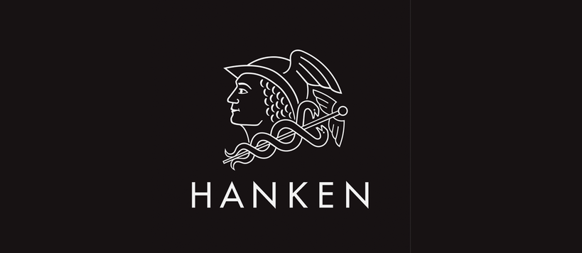 Logo of Hanken in a black background
